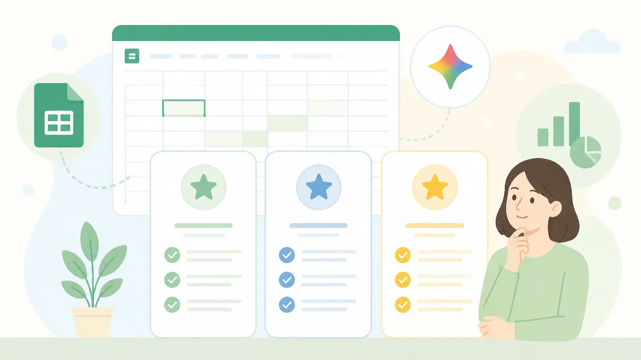 GeminiのGoogleスプレッドシートでの使い方とAI機能比較